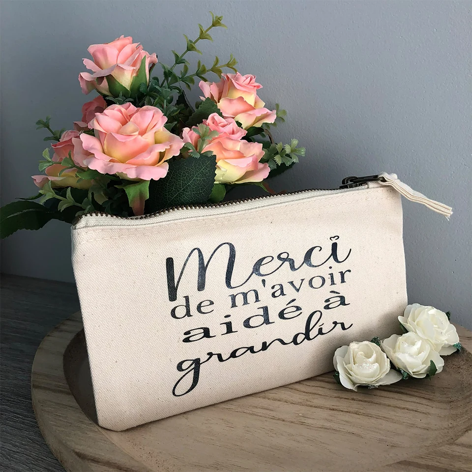 Petite trousse de toilette en tissus, personnalisée